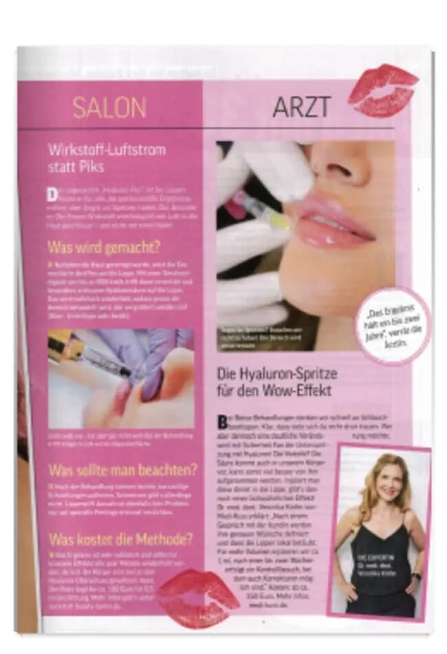 مقال Grazia Die Hyaluron-Spritze für den Wow-Effekt